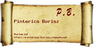 Pinterics Borisz névjegykártya